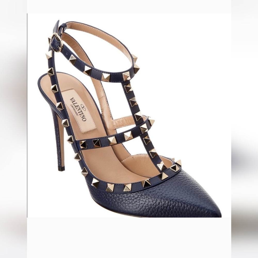 Valentino Women's Rockstud Navy Studded Heels 34